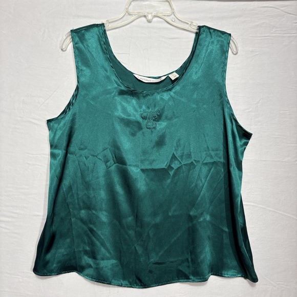 Victoria's Secret Other - Vintage Victoria's Secret Satin Tank Top Green USA Y2K Sleepwear Loungewear M